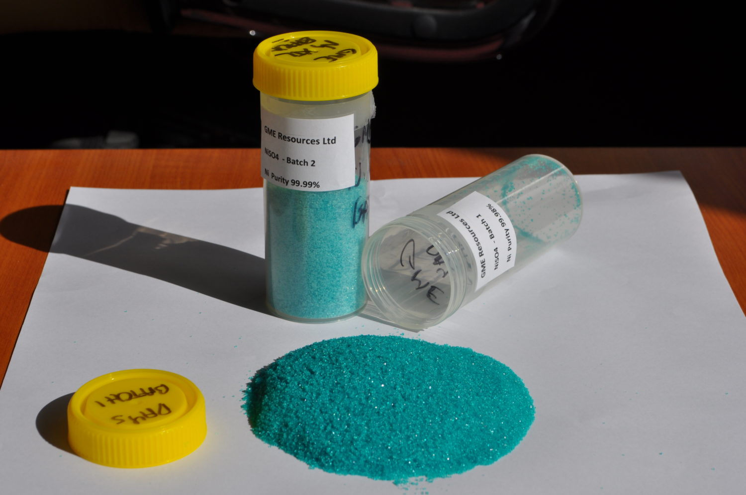 Nickel sulphate produced from NiWest ore through GME’s metallurgical test work program
